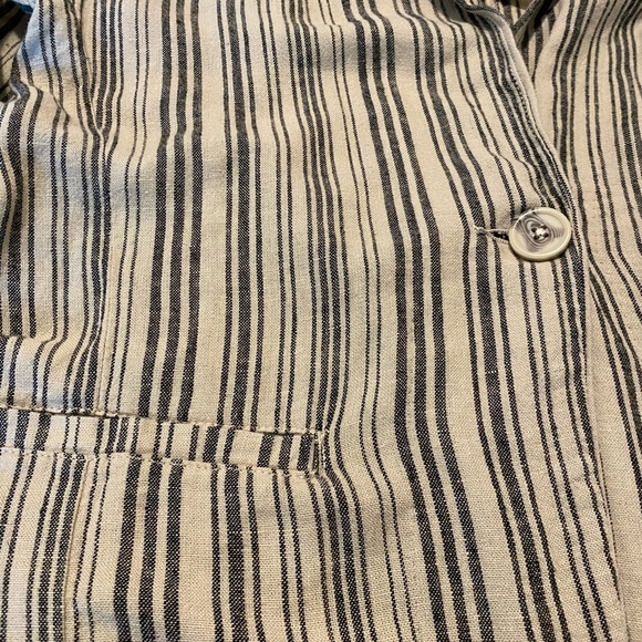 Sanctuary Striped Button Blazer Linen Blend Lagenlook Large  (Anthrologie Brand) - Picture 5 of 8